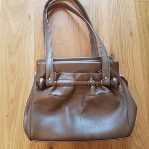 NWOT! Boho Vintage 70s vinyl wood ball shoulder bag